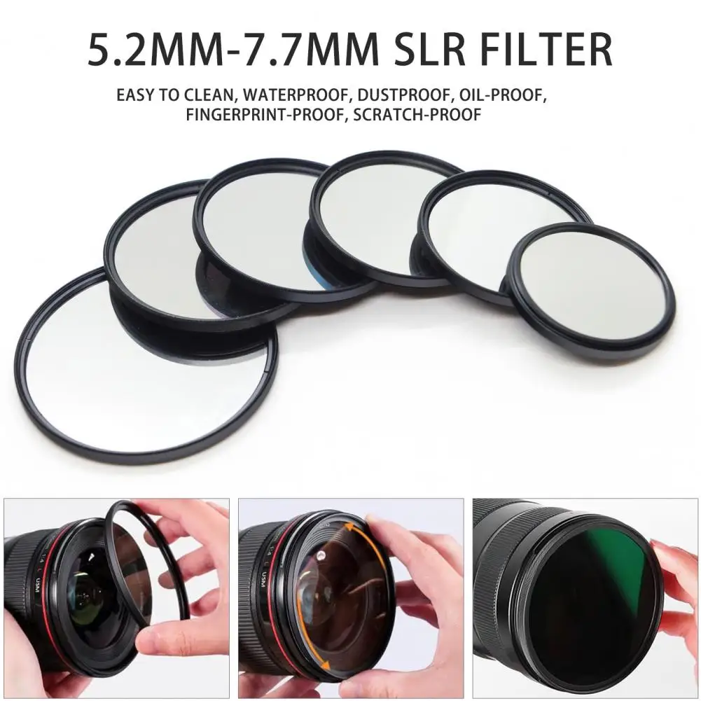 5.2cm-7.7cm SLR Camera Lens ND Filter ISO Solar Photography Color Cast Reduction Filter Camera Tripod Mount Aperture Adjustment