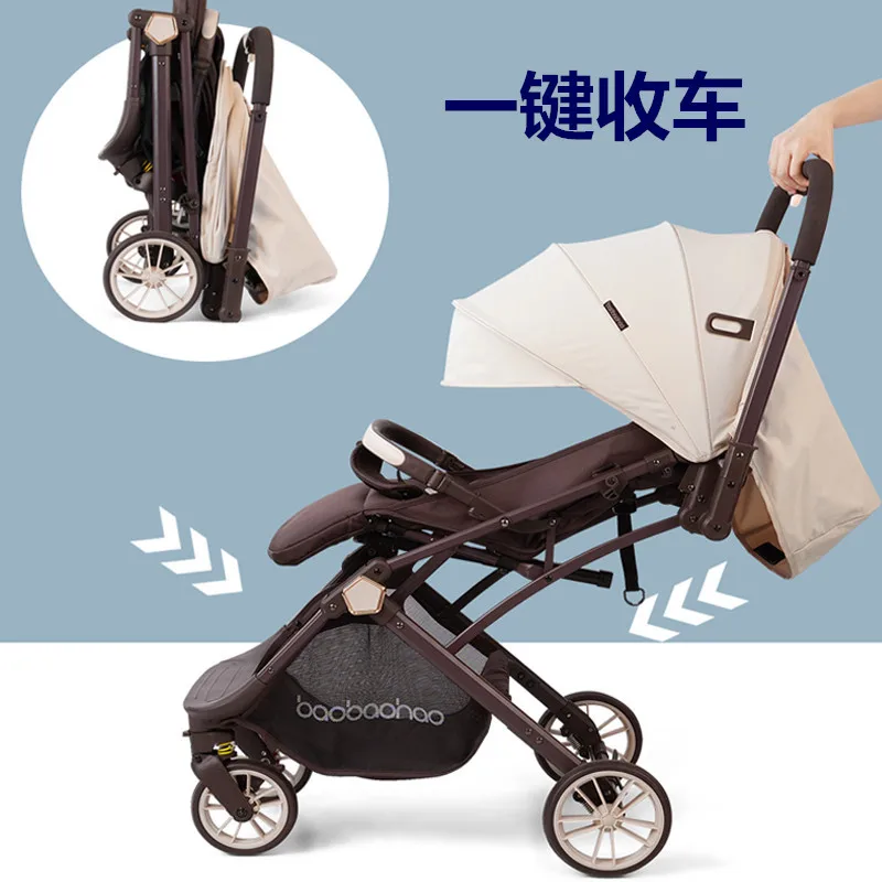 

Y8 Walking Tool Can Sit or Lie Down Sleep Two-way Baby Stroller Lightweight Foldable High Landscape Walking Cart