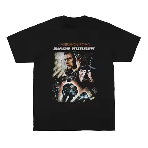 "Blade Runner" T-shirt Futuristic Movie Rachel Rick Deckard Met "The Matrix" Men's Short Sleeve Print Shirt