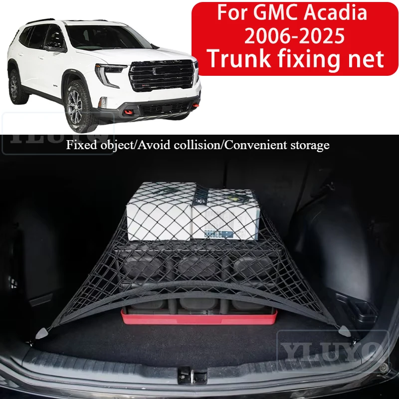 

Trunk Net Pocket for GMC Acadia 2006-2025 Car Trunk Luggage Fixing Net Elastic Nylon Non-Slip Storage Bag Car Interior Accessori