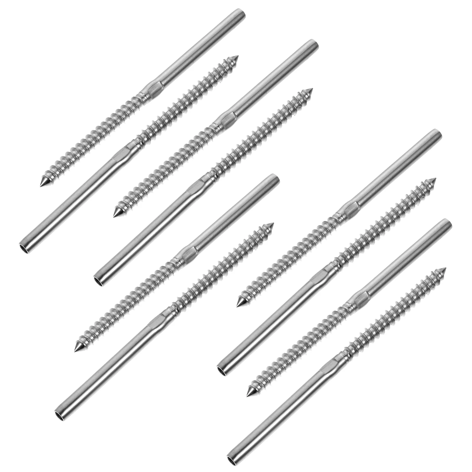 

10 Pcs Cable Railing Screws Stainless Steel Handed Thread Lag Wood Post Hardware Straight Rod AccessoriesBracket