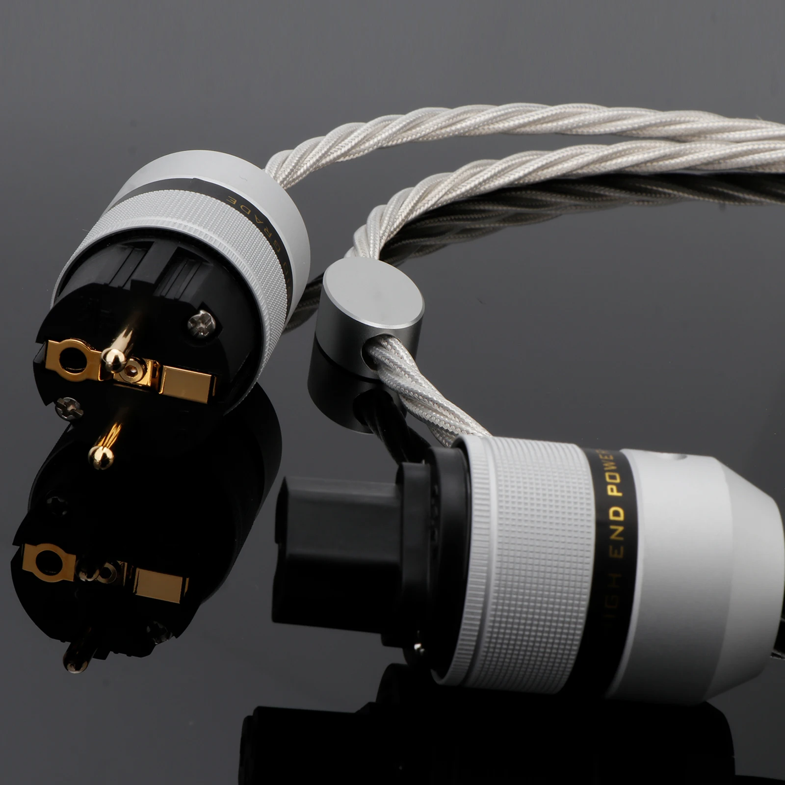

Hifi Power Cable EU/US/AU 6N OCC Silver plated conductor for power filters dac Amplifier audiophile European AC Power Cord