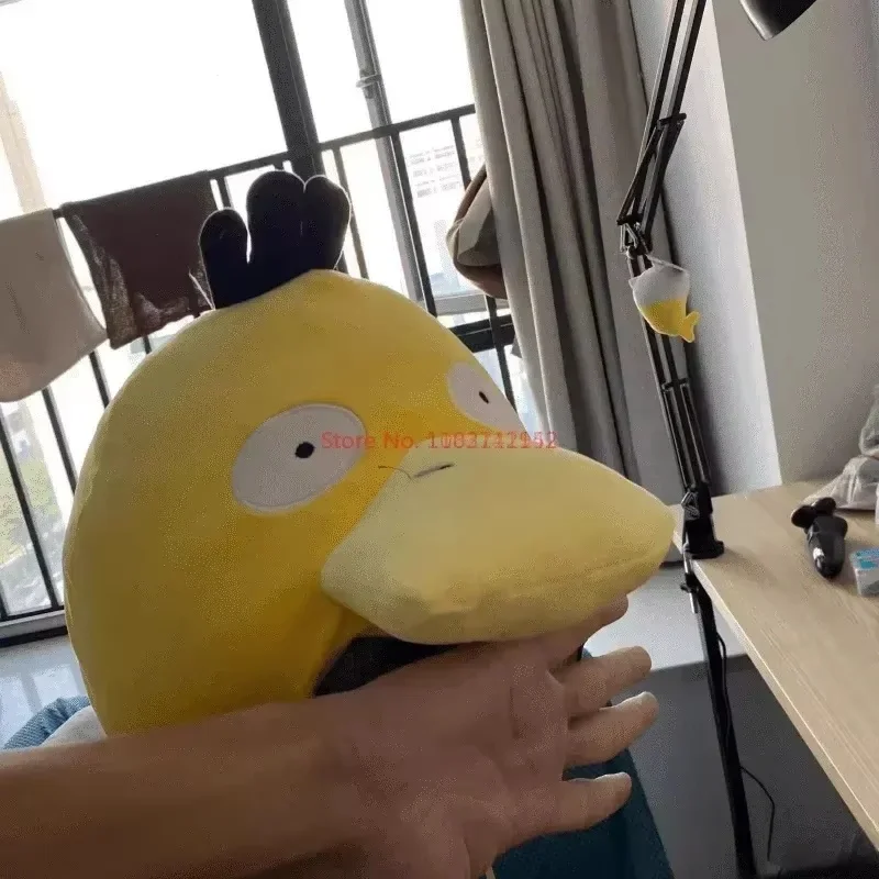 High Quality Anime Pokemon Psyduck Headgear Hats Anime Plush Doll Toy Daze Yellow Duck Stuffed Pillow Photo Props Festival Gifts