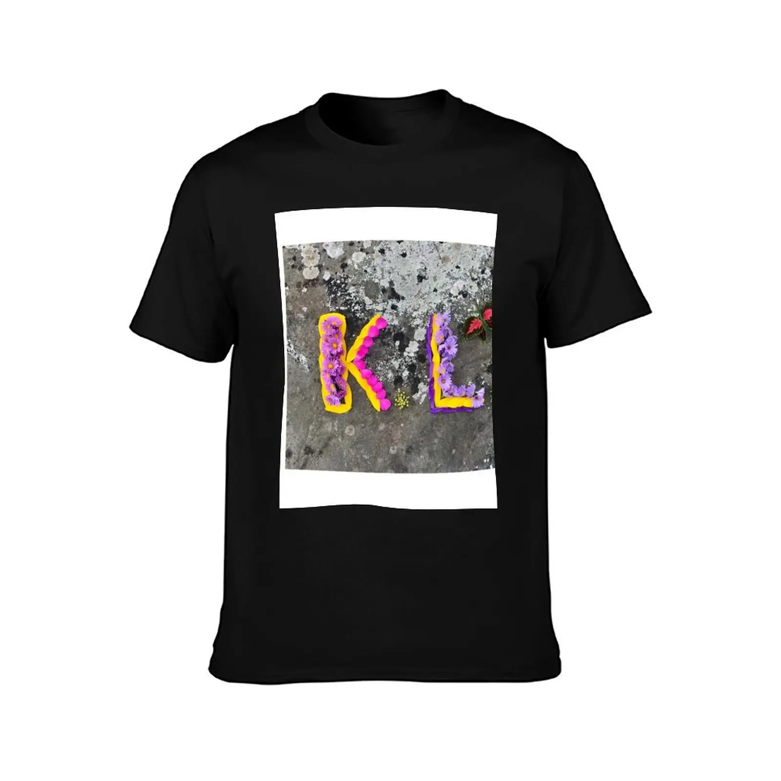 K L initials T-Shirt Casual Minimalist Short Sleeve Top T-Shirt