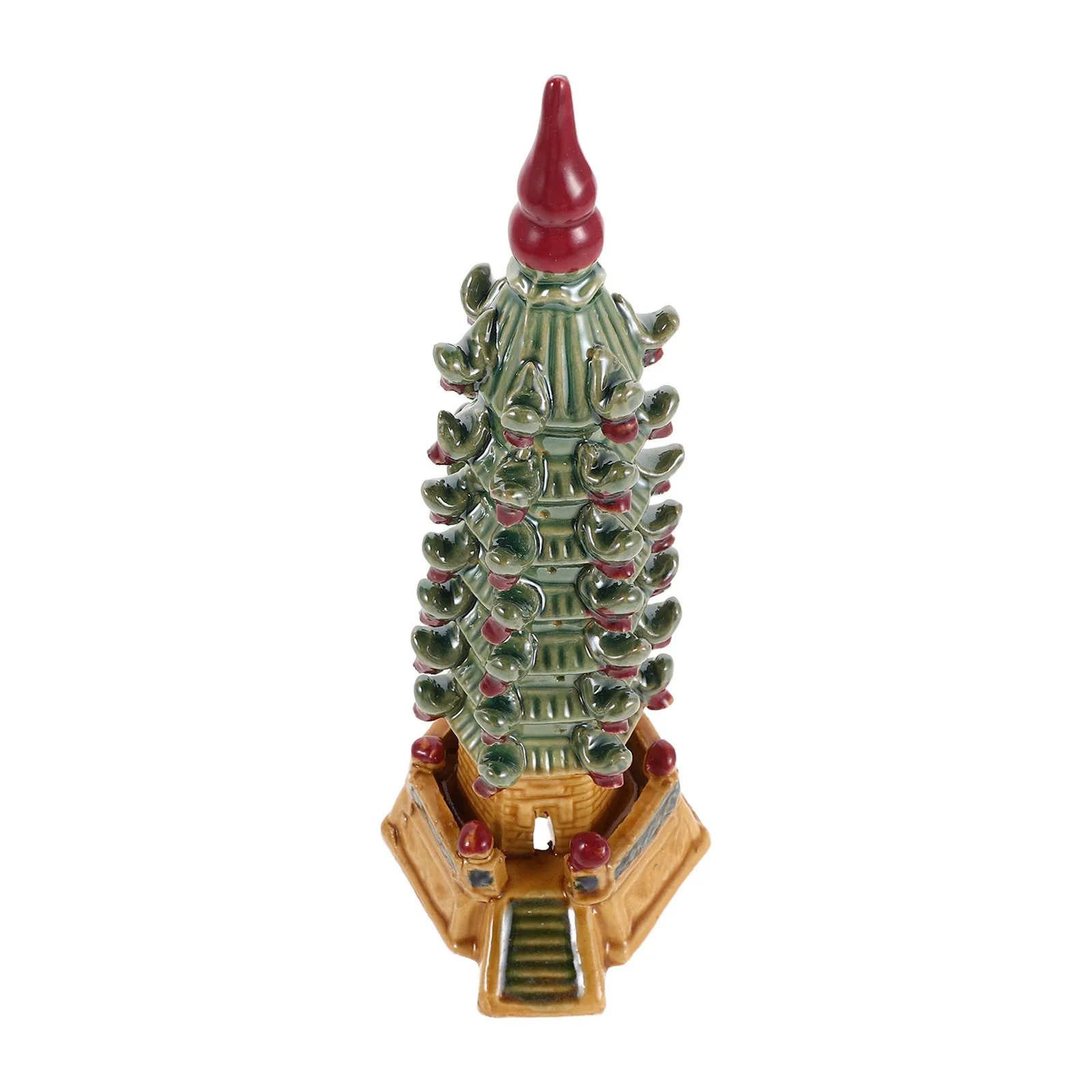 

Wenchang Tower 8 Inch 7 Level Ceramic Pagoda Feng Shui Sculpture Office Home Desk Bookshelf Decoration Business