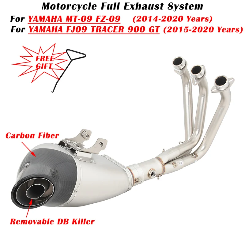 

For YAMAHA MT-09 MT09 FZ-09 FZ09 FJ-09 FJ09 FZ MT FJ 09 TRACER 900 GT Motorcycle Exhaust Escape Modified Full System Muffler