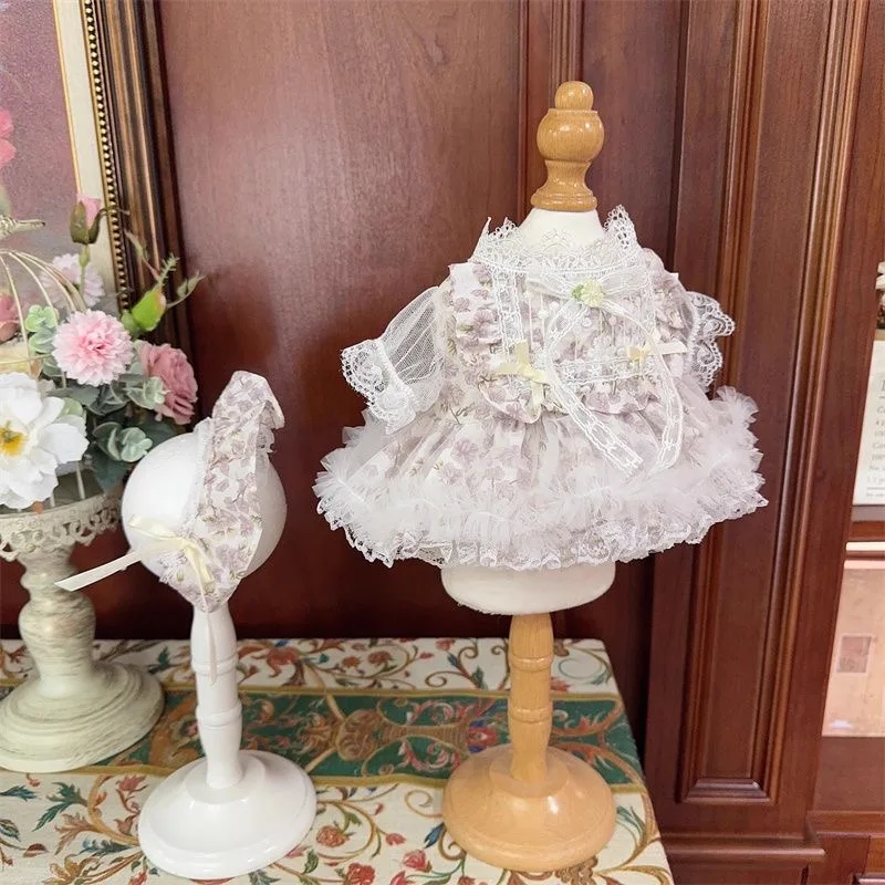 20cm cotton doll clothes 10cm doll dress, light coloured floral skirt free shipping