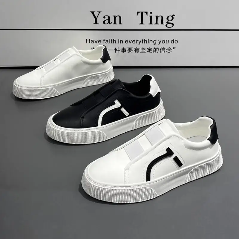 

Fashion brand Skateboard Shoes Leather Korean version casual shoes with sneakers Men's tennis shoes A3