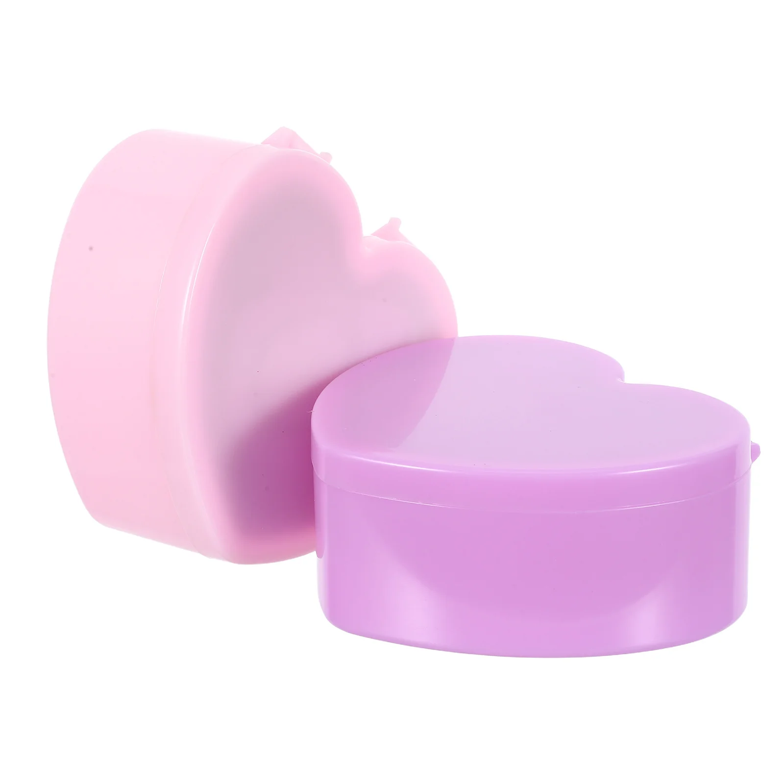 

2Pcs Heart Shaped Jewelry Box Lid Mirror Double Layer Storage Organizer Girls Hair Accessories Teen Trinket Case Children