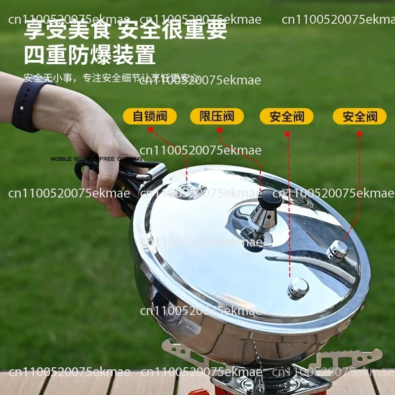 キャンプ用小型圧力鍋-高圧鍋-バルブセーフティ付き-ステンレス製調理鍋-缶詰用圧力鍋