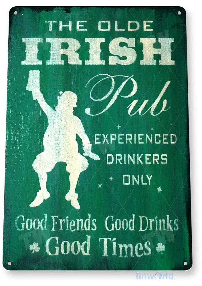 Tinworld Tin Sign The Olde Irish Pub Rustic Beer Metal Sign Decor Bar Kitchen Cottage Cave A443 sign