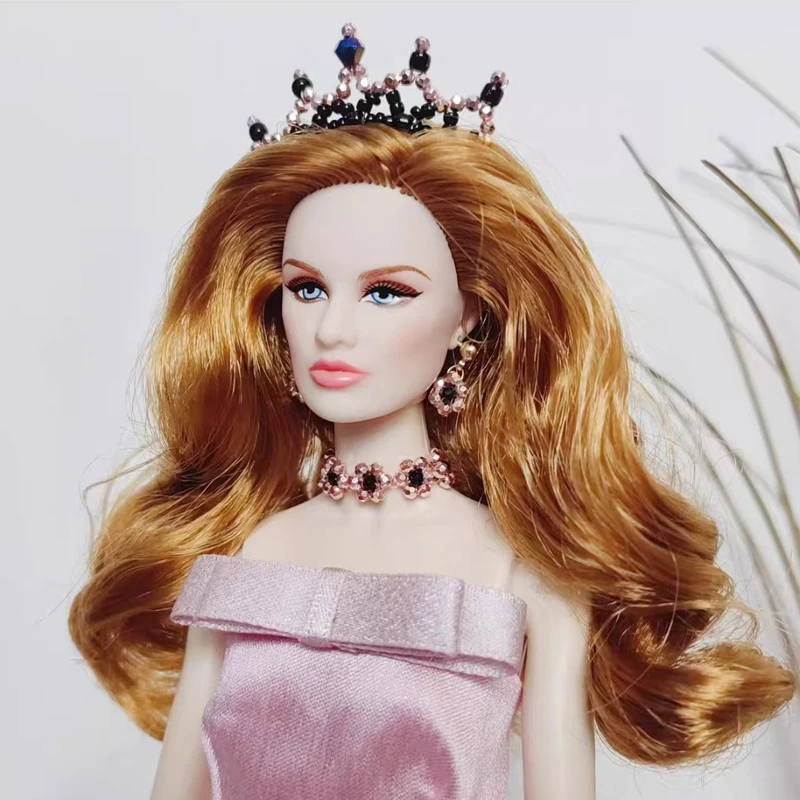 

New 30cm Supermodel Doll Handmade Jewellery Accessories Crown+Necklace+Bracelet+Earrings+Ring+Skirt For 1/6 FR Doll DIY Dress Up