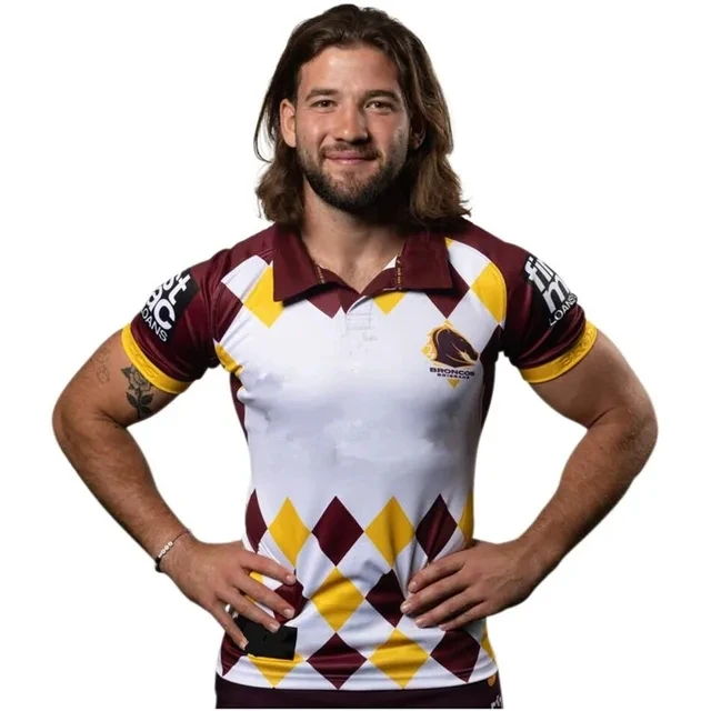 2024 Brisbane Broncos Thuis/Uit/Training Tee/Erfgoed/Singlet Rugby Jersey-Herenmaat: S-5XL (Print Aangepast Naamnummer)