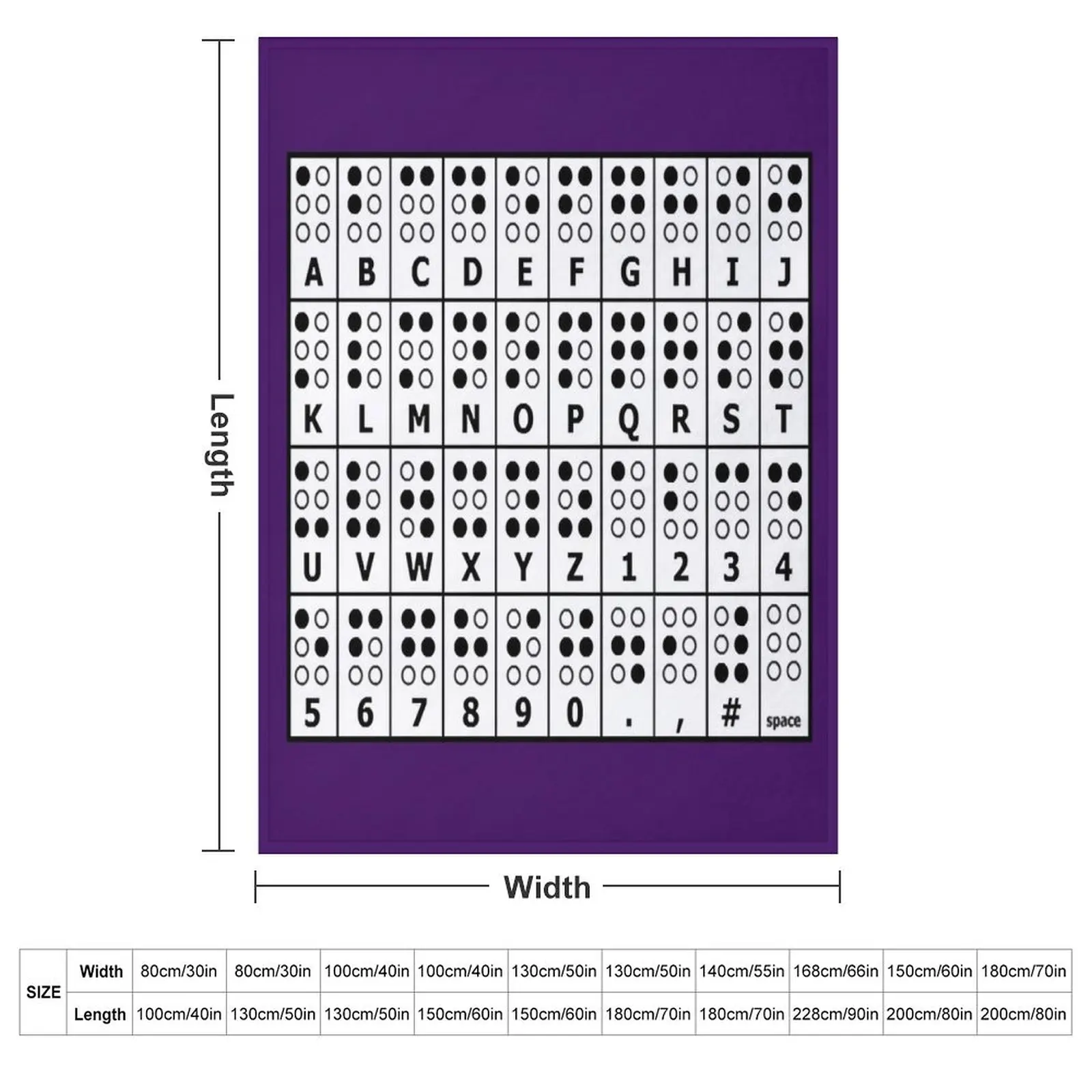 Braille Alphabet Throw Blanket Thins Bed covers Flannel Stuffeds Sofas Luxury Blankets