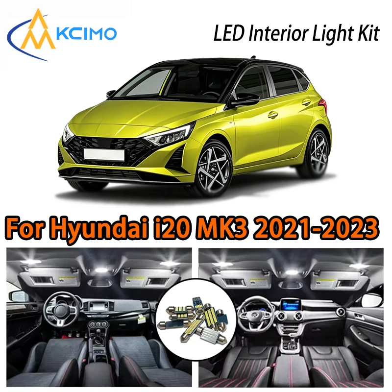 

For Hyundai i20 MK3 2021-2023, White Ice Blue Lights Kit Easy Install Car Atmosphere LED Interior