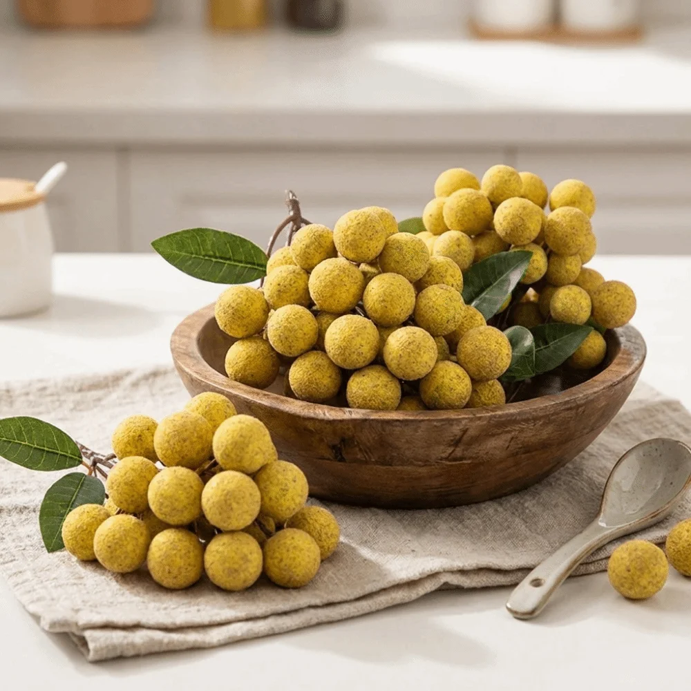 Home Decor Realistic Simulation Longan Handicrafts Lifelike Artificial Fruit Funny Decorative Foam Longan Model Photo Props