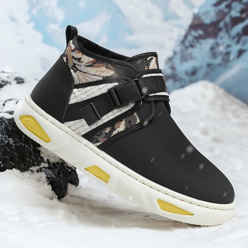 

Men's Snow Boots Winter Fleece Lined Thickened Warm Outdoor Snow Boots Cotton Shoes Non-slip Waterproof Winter Shoes for Man