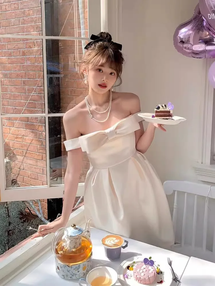 

Birthday Unique Knot One oulder A-Line Dr Luxury Ele Adult Ceremony Dr Sexy mid Waist ort Skirt