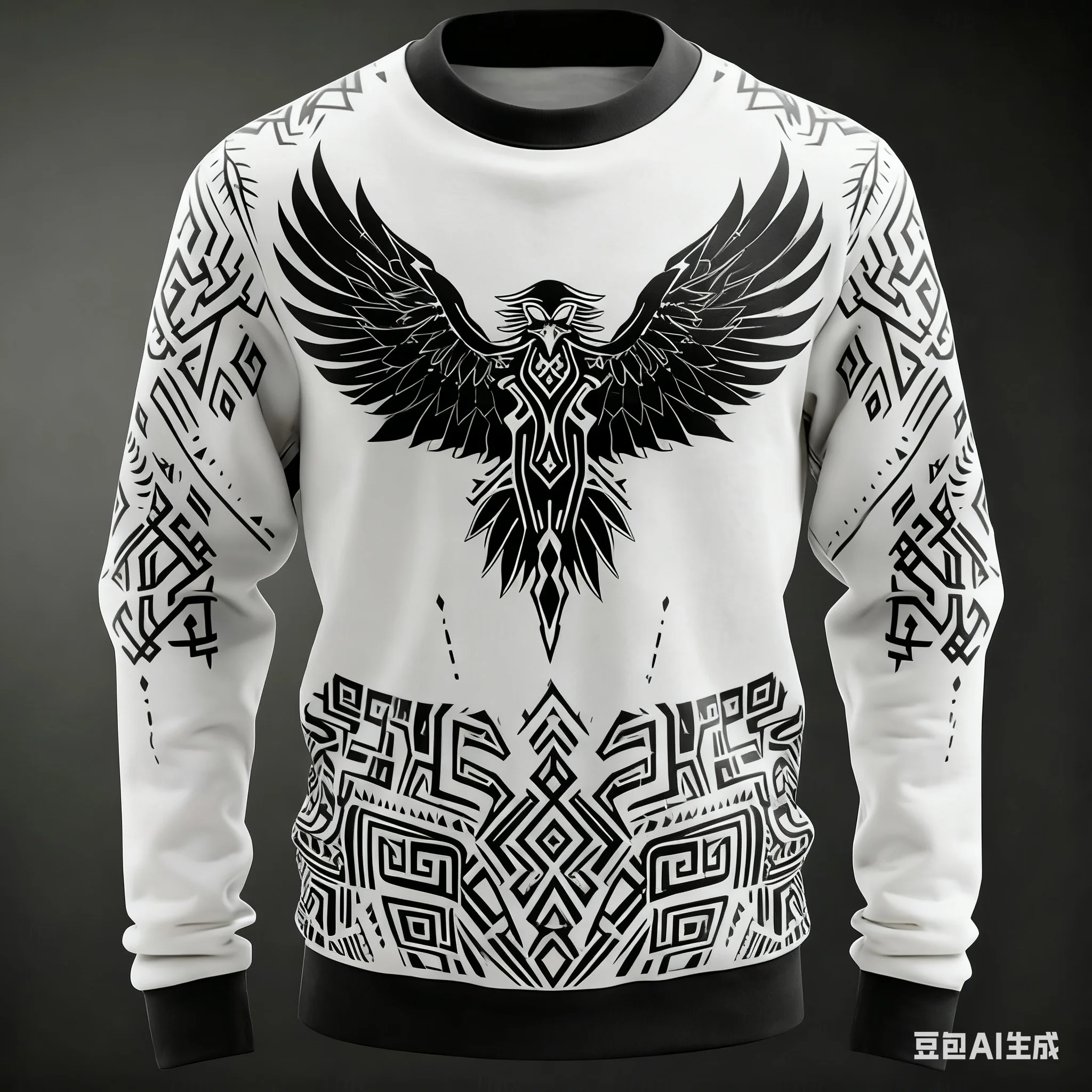 مضحك ثلاثية الأبعاد النسر طباعة هوديس للرجال موضة القراصنة رمز نمط Vintage الملابس الخريف والشتاء بلوزات س الرقبة عادية #3