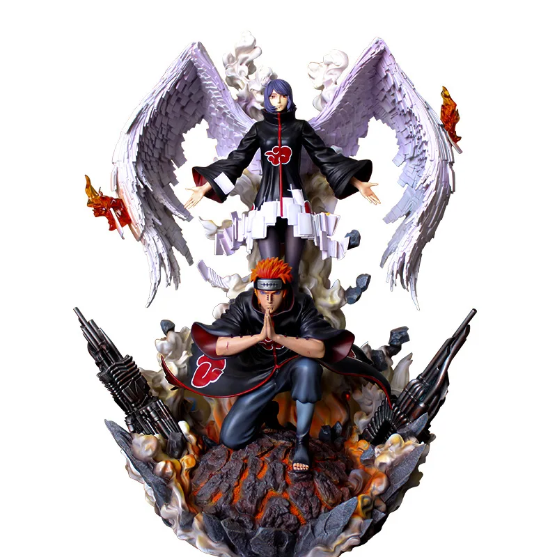 37cm Konan Tendo Pain Naruto Figure Akatsuki Statue Naruto Shippuden Anime Figurine Model GK Deva Path Tendo Pain Action Figure