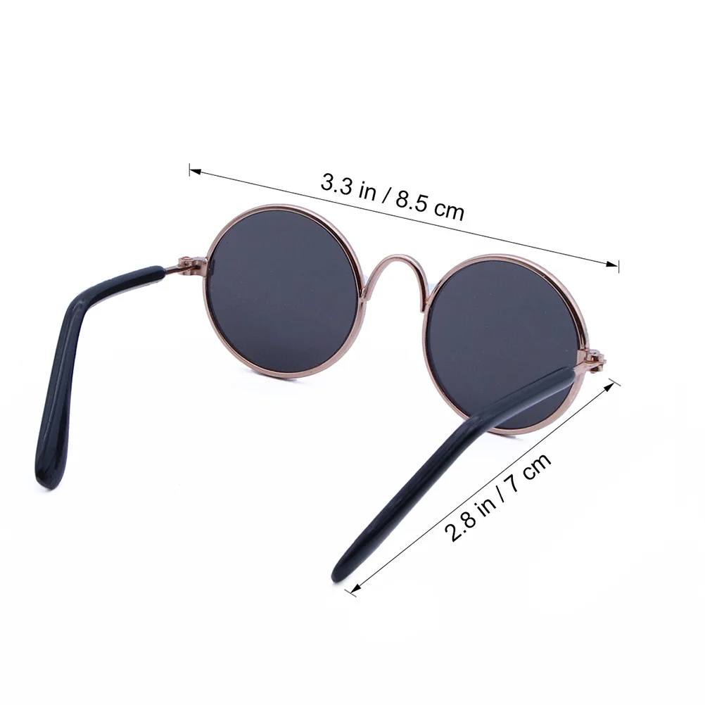 

2 pcs Pet Sunglasses For Small Dogs Cats Metal Frame Fashion Uv Protection Cool Accessories Photography Props Gift