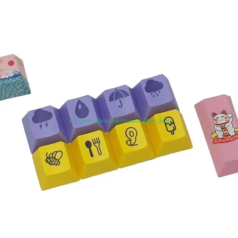 

SZ 10pcs PBT Personalized Five Side Dye-Subbed Cherry Profile Keycap for Mechanical Keyboard Kailh Cherry MX Switch
