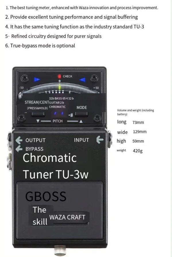 BOSS Premium WAZA Craft Blues Driver Gitarrenpedal (BD-2W TU-3W VB-2W)