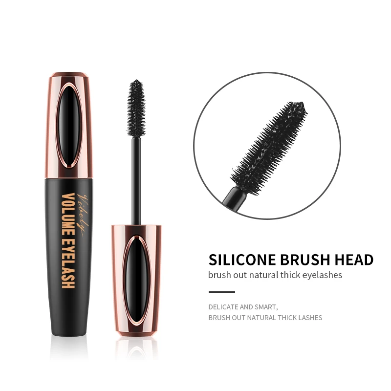 VIBELY-Mascara 4D pour les yeux, produit original, beauté, maquillage, noir, brillant