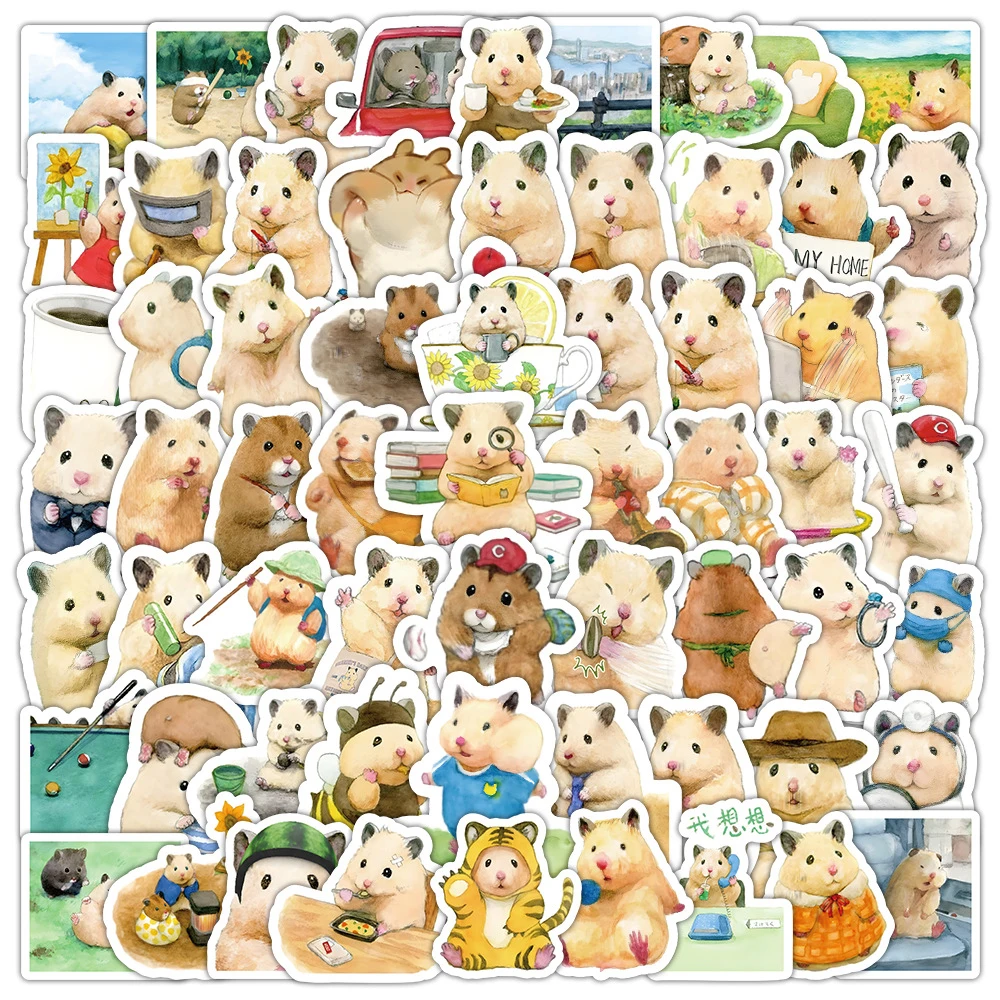 

10/30/50/100pcs Cute Cartoon Mouse Hamster Stickers Aesthetic Graffiti Skateboard Laptop Phone Suitcase Decals Sticker Kids Toys