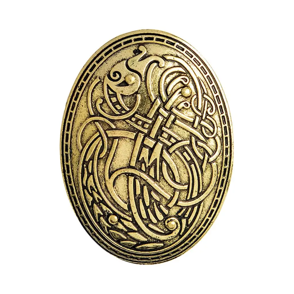 Broche viking vintage com fivela e fecho para roupas