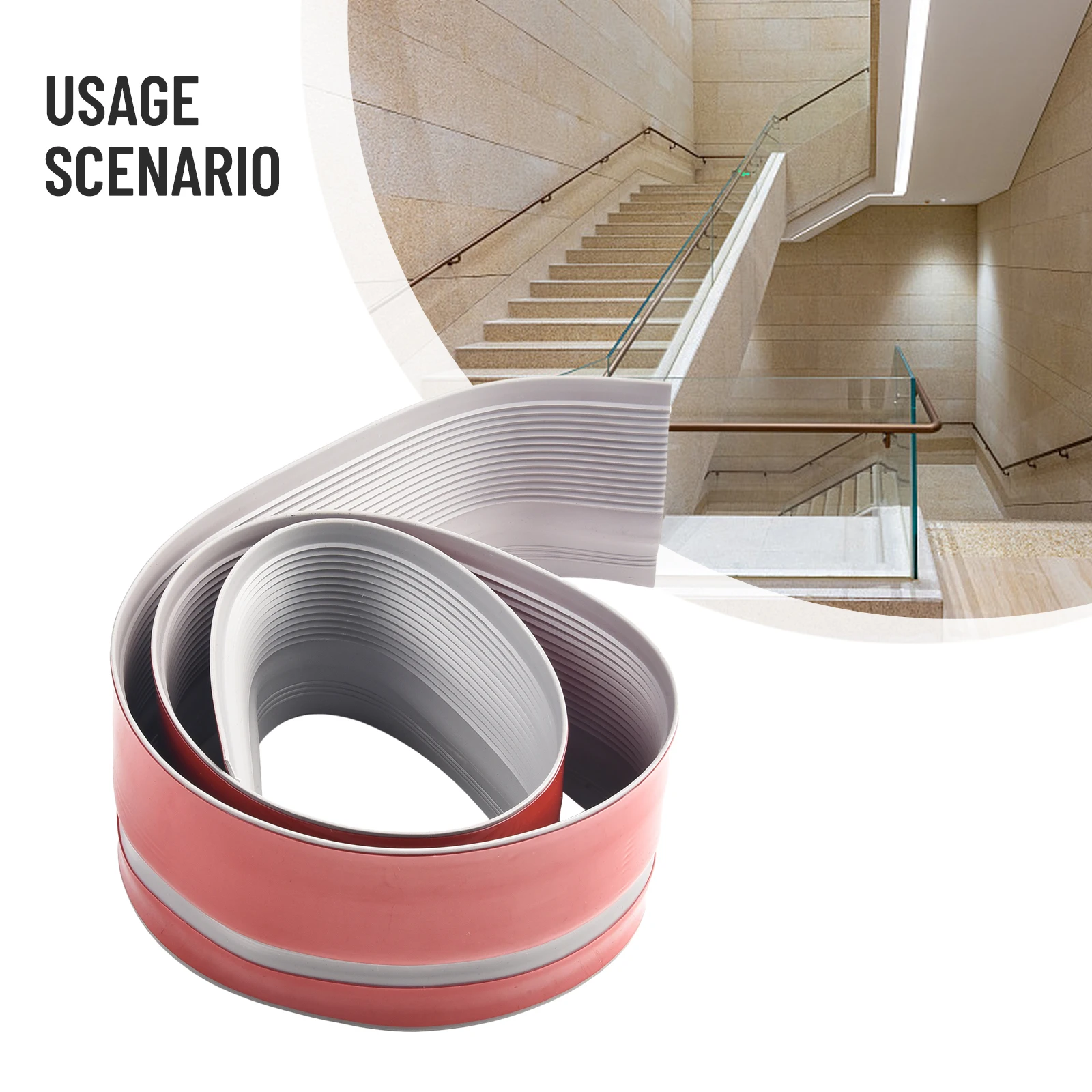 Stair Edge Protector Trim For Step Edge Strengthening And Traction Enhancement PVC L-Shaped Configuration For Fit