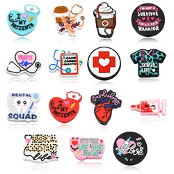 Pandahall 15Pcs Mixed Styles Medical Theme Silicone Beads Hospital Heart Stethoscope Focal Beads for Keychain Pen Making