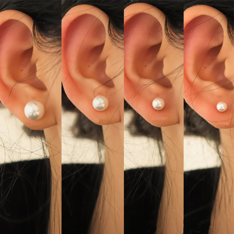 12Pairs White Simulated Pearl Earrings Set For Women Girls Ear Studs Fashion Elegant Stud Earring Wedding Bride Jewelry Gifts image 6
