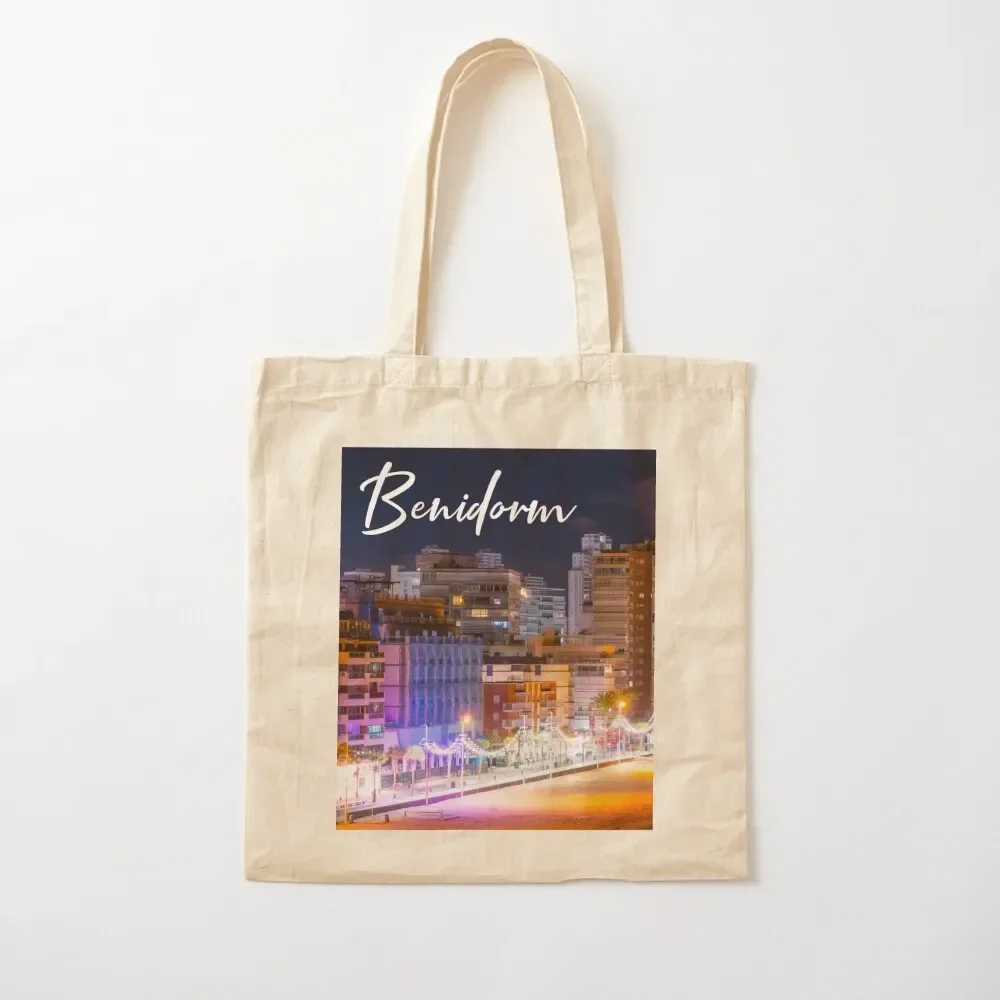 

Photograph of Benidorm's promenade at night Tote Bag Women's tote bag shopping bag shopping logo