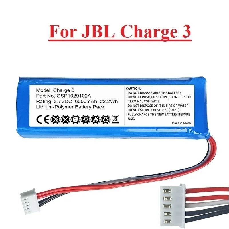 Original 6000mah Battery for JBL Charge 3 Charge3 GSP1029102A Batteria