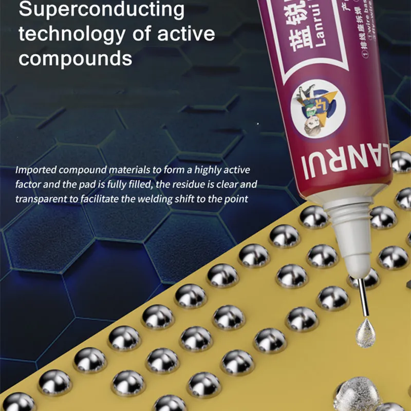 

LanRui K9 15 мл Thixotropic де-Sulfurization Paste Flight Line Держатель батареи Хвостовая заглушка Ремонтная сварочная паста для материнской платы