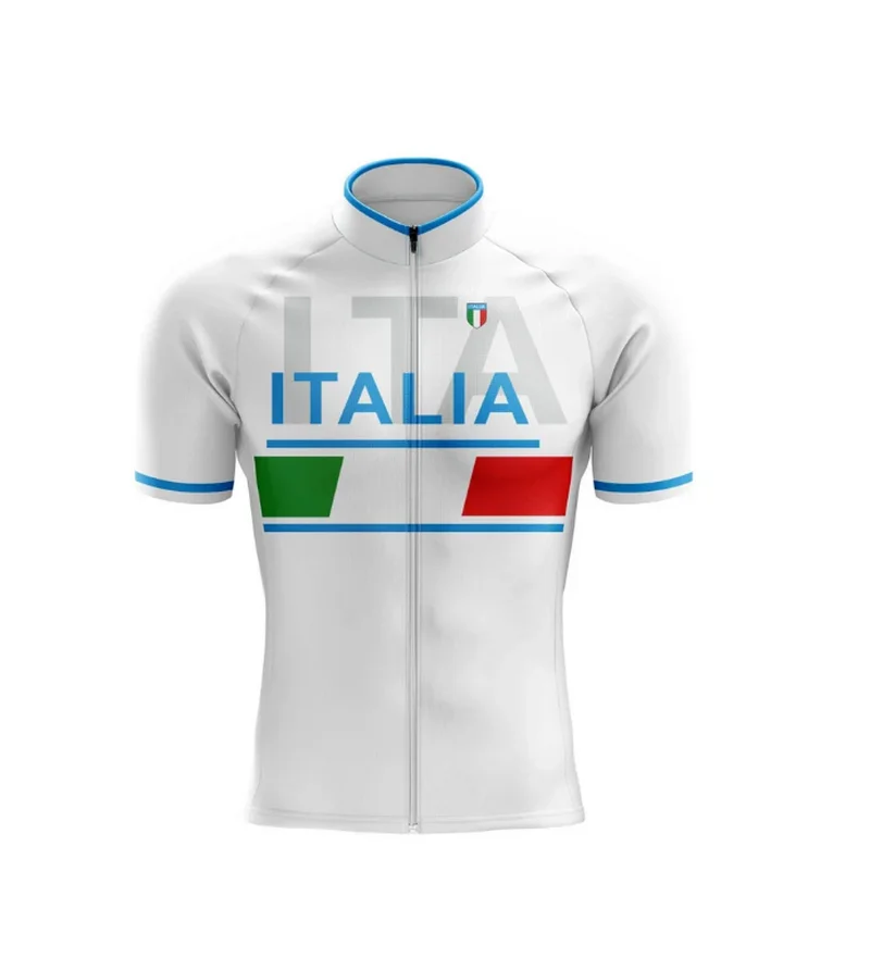

LASER CUT ITALIA NATIONAL TEAM WHITE Retro Classic ONLY Men's Cycling Jersey Short Sleeve Bicycle Clothing Ropa Ciclismo