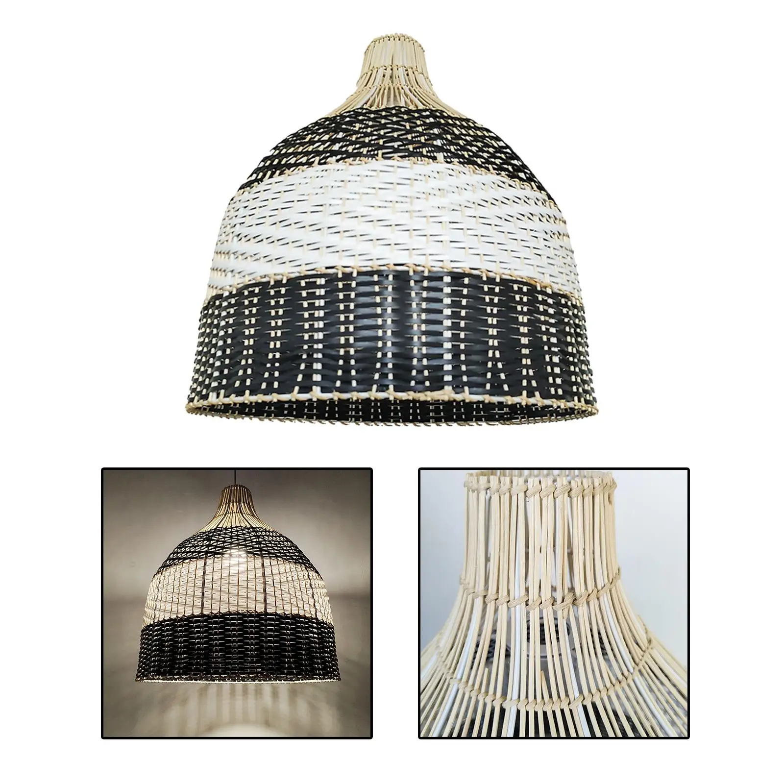 Handwoven Rattan Lampshade Lamp Cover Light Fixture Fashion Handcrafts Nordic