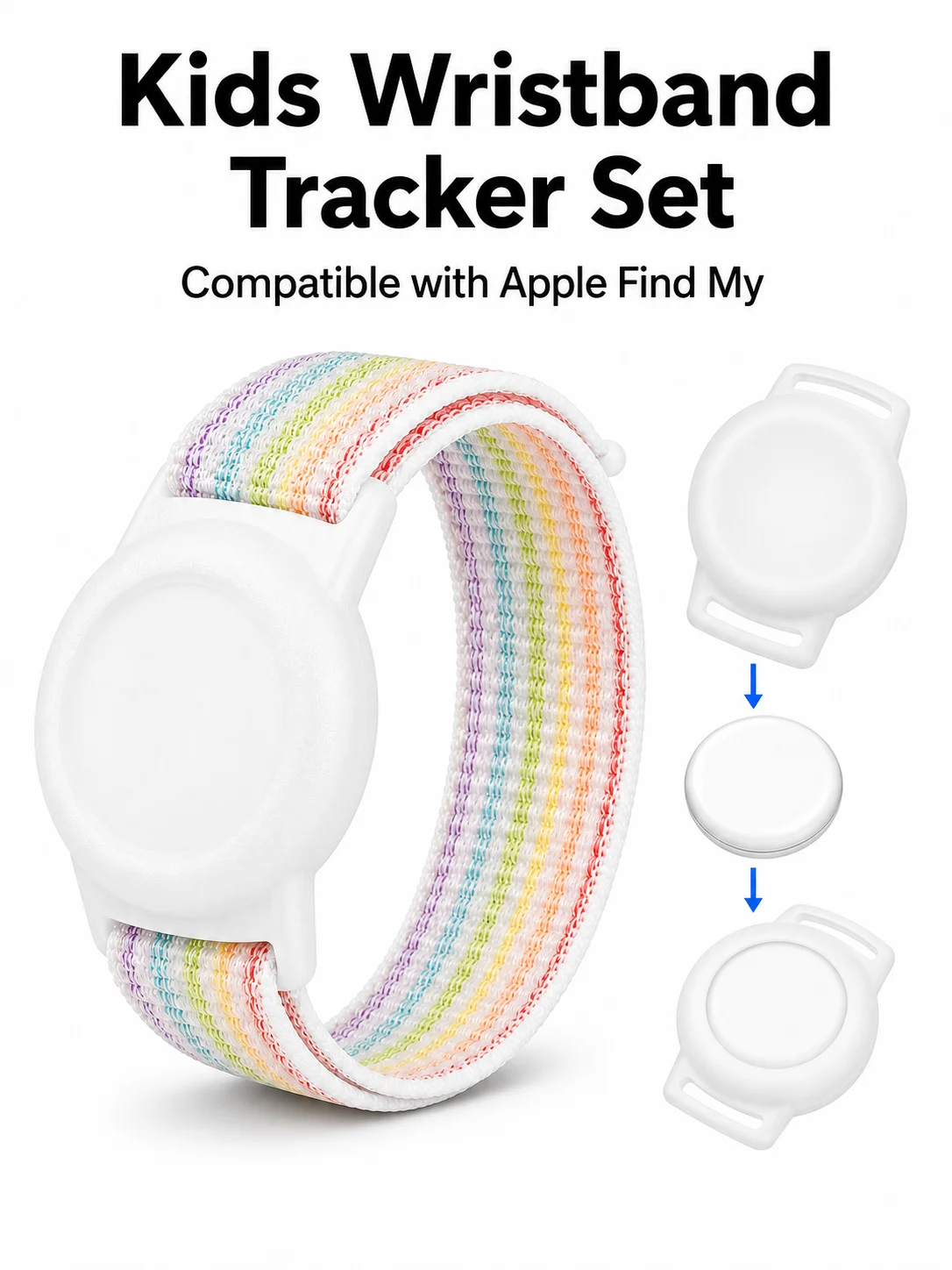Kids Nylon Wristband with GPS Location Tracker 2-in-1 Anti-Lost Smart Tag Watch Strap Bracelet Anti-Scratch Protective Gear