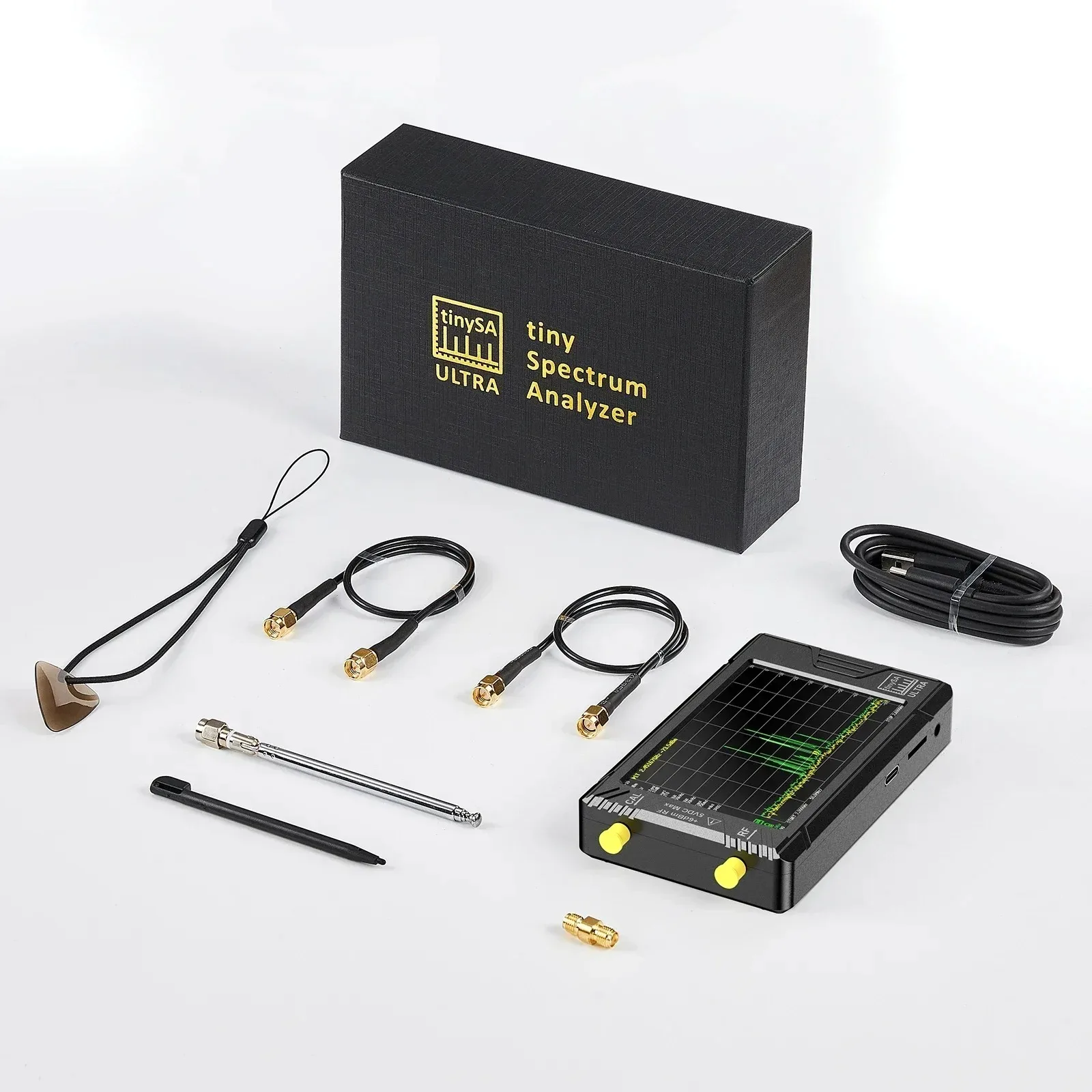 SEESII-ミニスペクトラムアナライザー,nanovna Tinysa,ultra 4 "ディスプレイ,100KHz〜5.3GHz, 32GBカードバージョン,v0.4.5.1,RFデモキット付き