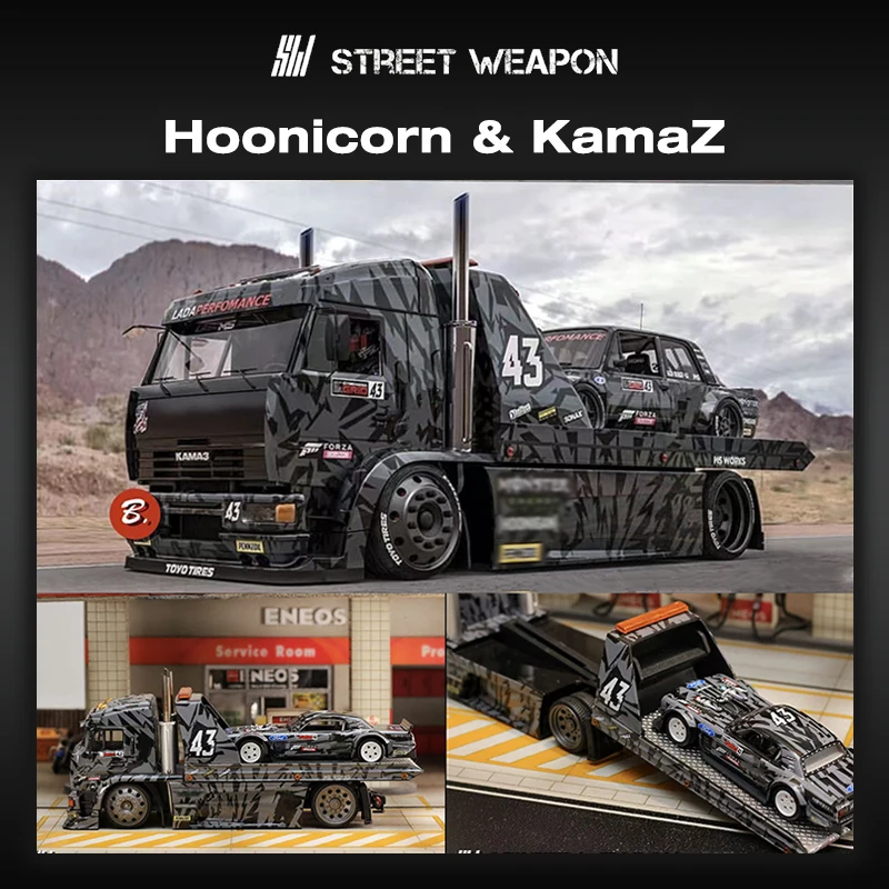

PreSale SW 1:64 1965 Mustang Hoonicorn RTR V3 HORZON KamaZ Ken Diecast Diorama Car Model Collection Toys Street Weapon