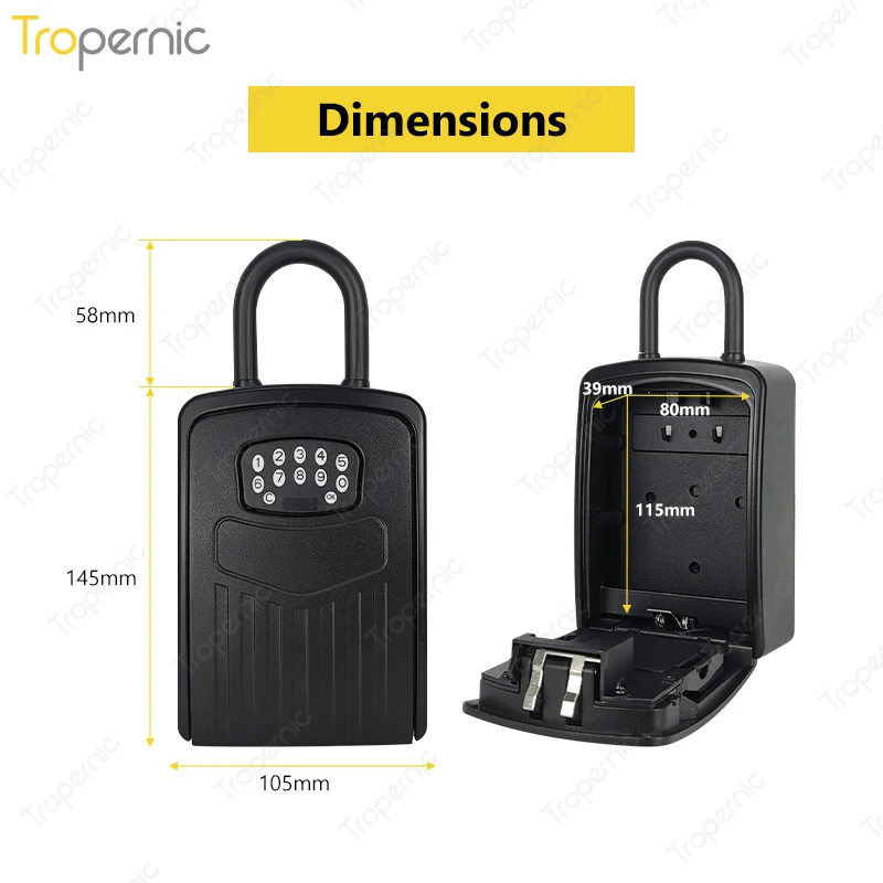 Boîte de verrouillage intelligente sans clé avec application Tuya, coffre-fort à clé, code pin de sécurité numérique, stockage de clés de voiture, Wi-Fi, accès à distance, Ip65