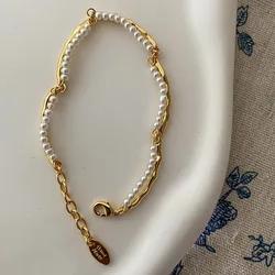 Double pearl bracelet stainless steel bracelet for women simple handmade jewelry waterproof elegant jewelry