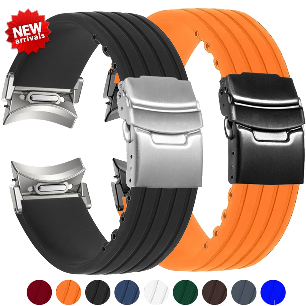 Quick Fit Soft Band For Samsung Galaxy 6 4 Classic 43mm 47mm 42mm 46mm 6/4/5 40 44mm No Gaps Silicone Strap For 5 Pro 45mm Band