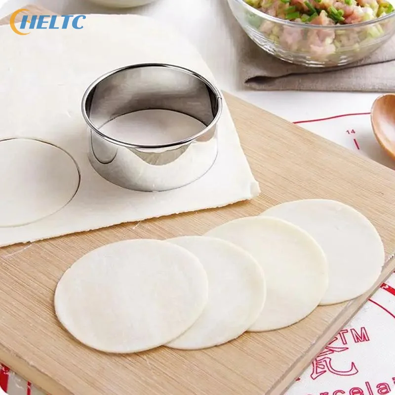 3Pcs Stainless Steel Round Biscuit Mold Dumpling Skin Cutter DIY Pastry Cake Baking Tool Kitchen Gadget For Sweet Treats