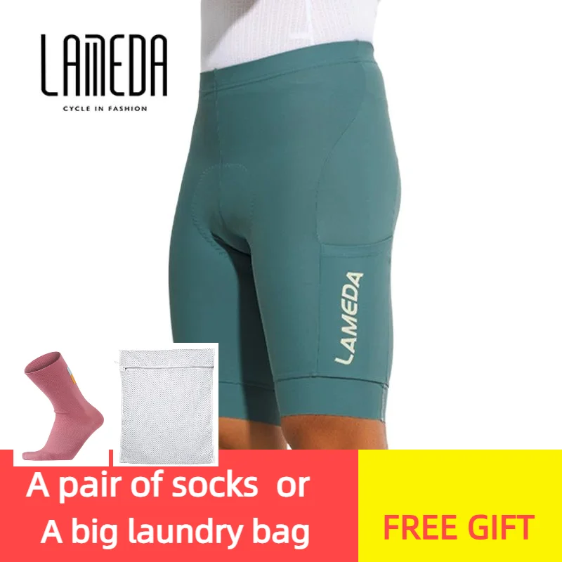 

LAMEDA Men's Cycling Short Pants Quick-Dry Breathable Sportswear with UV Protection Rear Pocket for Biking in Spring Summer