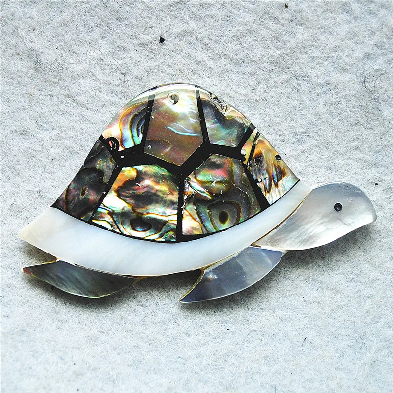 

1PC Lovely Women Pendants Natural Abalone Pendants Turtle Shape 62X38MM DIY Jewelry Findings