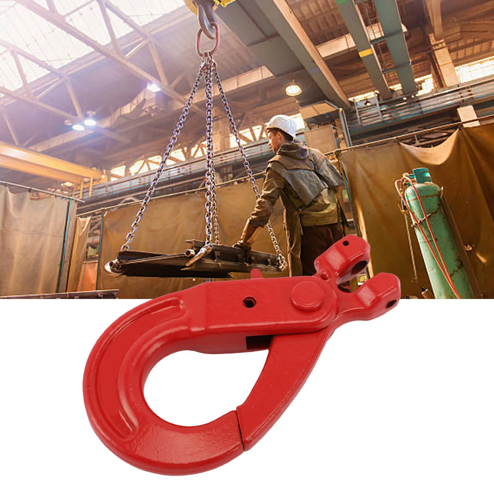 سبائك الصلب Clevis خطاف الانزلاق 2T تحميل تحمل G80 سلسلة الأمان هوك لمصنع رفع ميناء معدات النقل التعامل مع #1