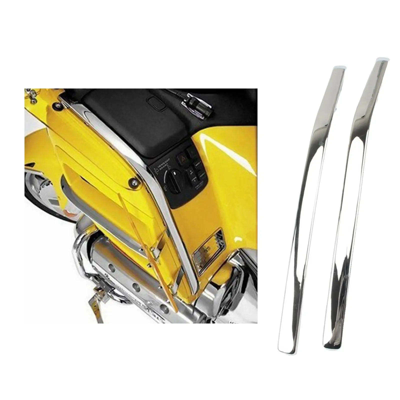 2pcs Motorcycles Fairing Chrome Strake Fit for Honda GoldWing GL1800 01-11