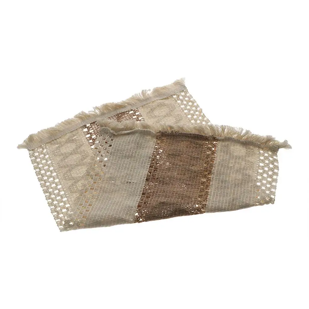 Simple Cotton Linen Table Mat Rectangle Twine Woven Placemats Lace Nordic Dinner Banquet